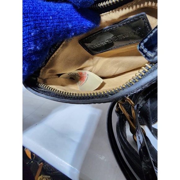 SOLD***Authentic Burberry Canvas Check Susanna Medium Hobo Bag Beige/Black - Picture 11 of 15